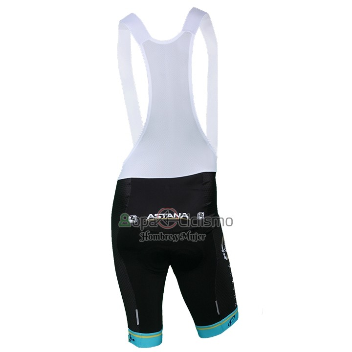 Astana Ropa Ciclismo Culotte Corto 2018 Mangas Cortas Blanco Azul